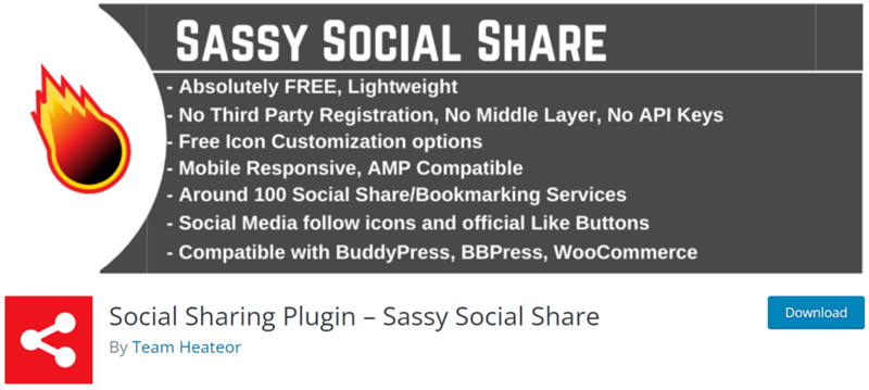 Sassy Social Share بينترست