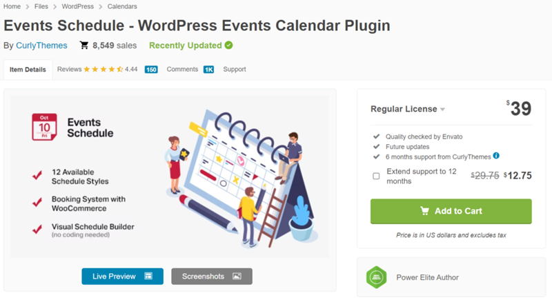 Events Schedule (premium)