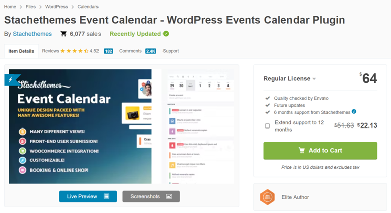 Stachethemes Event Calendar (premium)
أفضل 15 إضافة تقويم وردبريس لإدارة الأحداث في عام 2025