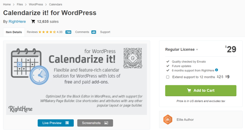 Calendarize it!
أفضل 15 إضافة تقويم وردبريس لإدارة الأحداث في عام 2025